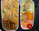 レンジ簡単中華風ミートローフ味炒飯弁当作り方16写真