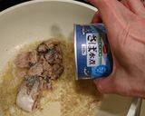 サバ缶ガーリックパスタライム添え作り方1写真