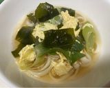 溶き卵とワカメと長ネギ簡単うどん作り方5写真