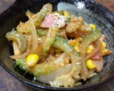 🔰ゴーヤととうもろこしベーコンのナポリタン風炒め作り方8写真