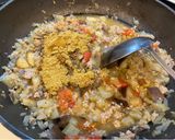 焼そばソースがきめての、彩りキーマカレー作り方3写真