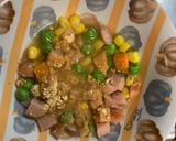 レンジ簡単ポークチャップ味オムライス弁当作り方4写真