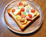 卵焼きとウインナーのピザトースト作り方2写真