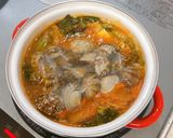 アサリと豆腐と青梗菜のキムチチゲ作り方4写真