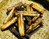 焼きごぼう 洗って切って焼く 美味しい〜作り方4写真