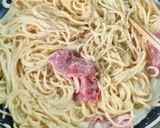とまおっ流ベーコンとチーズのカルボナーラ風パスタ作り方5写真