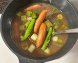 簡単☆シャウエッセン白葱ししとうの味噌汁作り方3写真