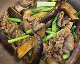 小松菜と牛肉、なすのオイスター炒め作り方5写真
