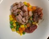 レンジ簡単オイきな粉梅味オムライス弁当作り方3写真