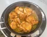 鶏肉のスパイス漬けとオリーブのレモン炒め作り方4写真