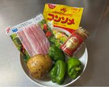 ピーマンとじゃがいものカレー味きんぴら✨作り方1写真