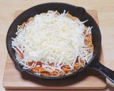 重ねて焼くだけ☆スパゲティミートグラタン作り方5写真