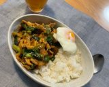 コチュジャンでピリ辛豚ニラ炒め丼作り方7写真