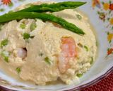 木綿豆腐と卵とむきエビでレンジ蒸し♪作り方8写真