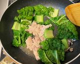 かつお菜と豚肉の卵炒め作り方6写真