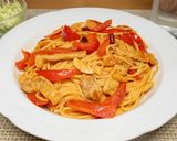 豚肉とパプリカのパスタ作り方10写真