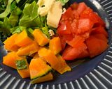 レンジで時短調理！ 野菜とハムのオムレツ作り方1写真