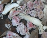 あわび茸と豚肉のマスタードパスタ作り方2写真