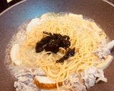 水漬けパスタで八丁味噌煮込みバターパスタ作り方5写真