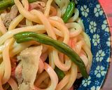 簡単★豚肉といんげんの焼きうどん作り方5写真