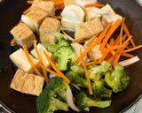 【節約夕食】合挽と厚揚げの野菜の中華炒め作り方3写真