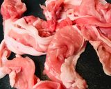 豚こまぎれ肉＆長ネギの豚玉子丼作り方1写真