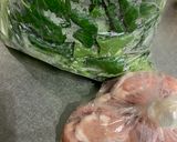 小松菜と鶏肉の塩炒め作り方1写真