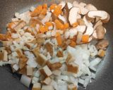 鶏もも肉とひら天のとろ〜り和風あんかけパスタ作り方5写真