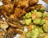 塩で食べたい😊旬のそら豆と海老の天ぷら作り方4写真