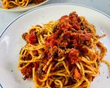 私のミ一トソーススパゲッティ作り方9写真