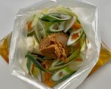 防災レシピ🍲湯煎で作る 根菜の豚汁作り方3写真