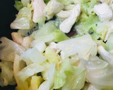 鶏肉とキャベツの野菜炒めマヨソース仕上作り方2写真