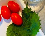 釜揚げしらすとミニトマト大葉の和風ブルスケッタ風作り方1写真