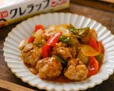レンジで簡単！豚こま団子の酢豚作り方5写真
