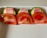 夏が旬！トマトとズッキーニの彩り重ね焼き作り方3写真