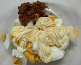 鶏胸肉と野菜の梅肉卵サラダ添え作り方4写真