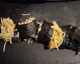 鮭鱈子パスタとろろ昆布のせ海苔まき作り方3写真