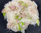 ツナと長葱の素麺チャンプルー作り方5写真