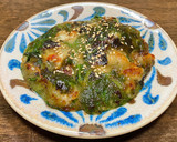 牡蠣と春菊の片栗粉でカラッと焼き作り方8写真