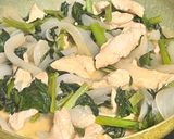鶏肉ささみと新玉葱と小松菜のサッパリ炒め作り方3写真