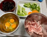 定番 豚こま きくらげ 卵の中華炒め作り方1写真