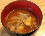 さつまいものひき肉豚汁作り方4写真