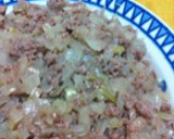 美味しく簡単時短ひき肉とタマネギの炒め物作り方3写真