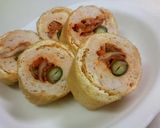 レンジで簡単　キムチ入り信田巻き作り方6写真