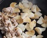 シャキほく♡豚肉と長芋のごま味噌炒め作り方3写真