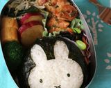 海苔を巻くだけ＊ミッフィーのキャラ弁作り方5写真