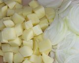 簡単☆鮭フレーク＆ポテト＆ポパイのパスタ作り方1写真