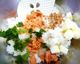 あらほぐし鮭とチーズと大葉の焼きいなり作り方3写真