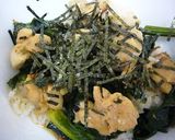鶏肉とほうれんそうのごまじゃこ丼☆作り方5写真