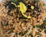 納豆バター醤油パスタ ベランダ大葉のせ作り方4写真